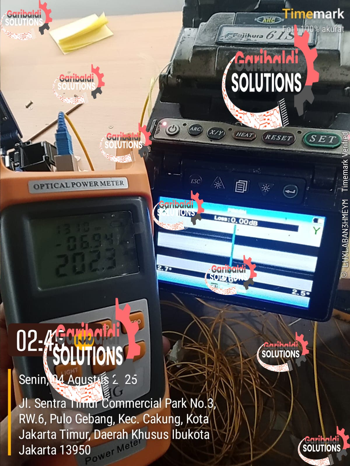 service splicer kalibrasi