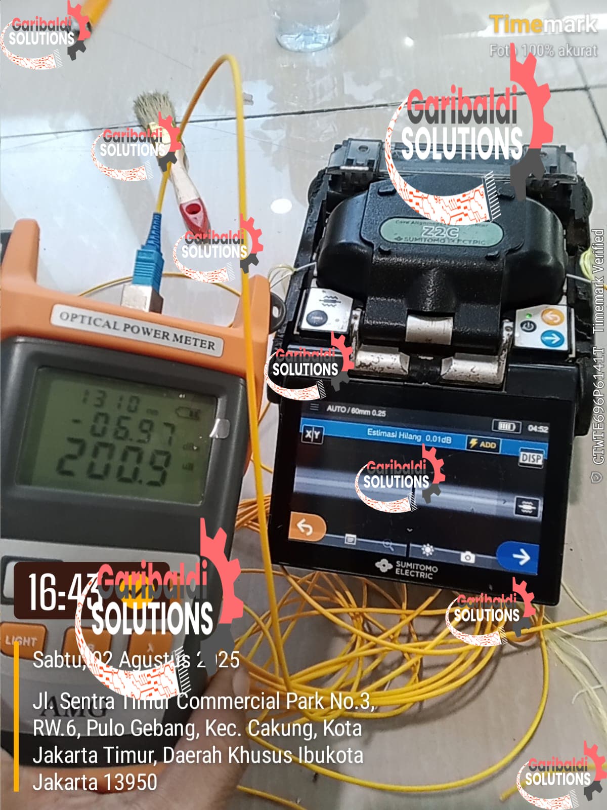 service splicer kalibrasi